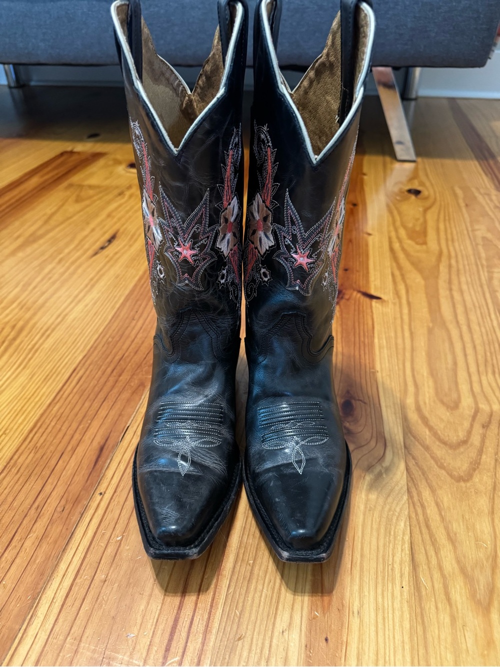 JB Dillon Women's Leather Embroidered Cowboy Boots Size 8B #JBW2322 - Picture 2 of 16